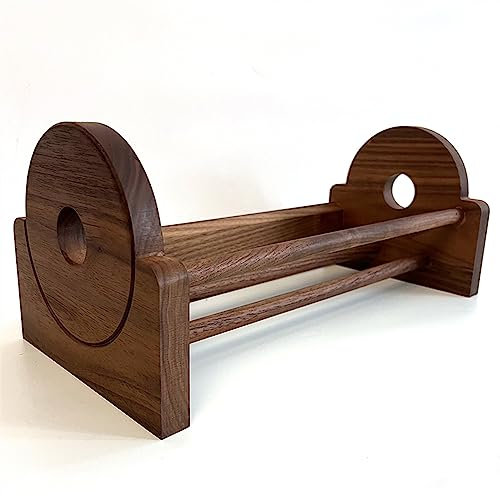 Record Player Stand CD Record Holder, Wooden CD Rack, Vinyl Record Storage, Tabletop CD Display Stand Album Store Rack, Holds up to 30 Albums or CDs Record Stand for Music room(Black walnut)