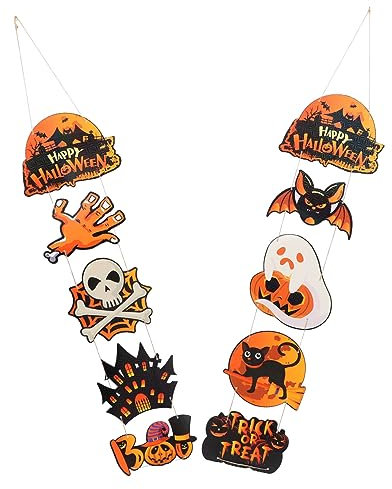Uonlytech 1 Paar Papierschild Kranz Aufhänger Dekor Kleiderbügel Halloween-schild Für Die Tür Halloween-hängeschild Türschild Für Halloween Zeichen Halloween-schild Für Die Haustür