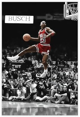 bnyesa Michael Poster & Jordan Slam Dunk Poster, Leinwandposter, Schlafzimmer, Dekoration, Landschaft, Büro, Raumdekoration, Geschenk, 30 x 45 cm
