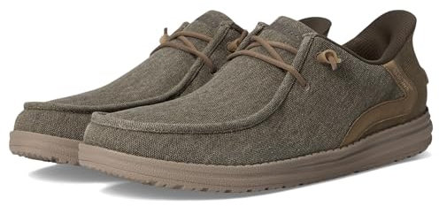 Skechers Zapatos sin cordones para hombre, ajuste relajado: Melson - Coronado Slip-On, Caqui, 42 EU