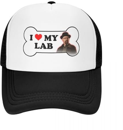 EIILHUED Walter Weiß I Love My Lab Trucker Caps Unisex Freizeit Hut Sonnenhüte Hüte Atmungsaktiv Mesh Baseball Caps Waschbar