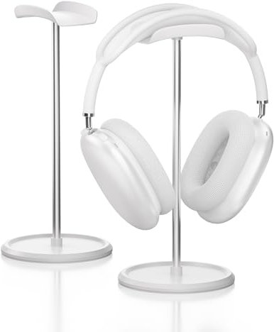 NQQNQQ Headphone Stand【1PACK】 Headphone Holder with Storage Tray Compatible for AirPods Max, AirPods, AirPods Pro, Beats, Bose and Most Gaming Headphones. 【No Tools Required】 YO-2 (White)