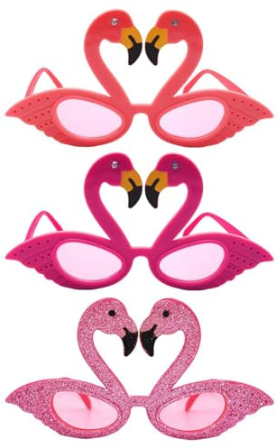 YSJCHEBS 3 Stück Flamingo-Anziehbrillen, Lustige Sonnenbrillen, Neuartige Brillen, Sonnenbrillen Im Hawaiianischen Stil, Flamingo-Sonnenbrillen, Party-Anziehaccessoires