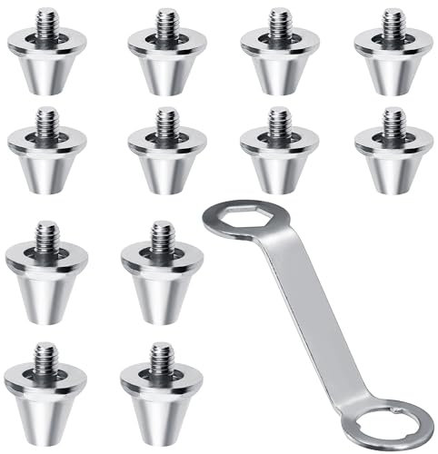 Tornillos de fútbol compatibles con tacos de repuesto Nike, 2 tamaños, 11 mm, 13 mm, con llave de tacos para botas de fútbol