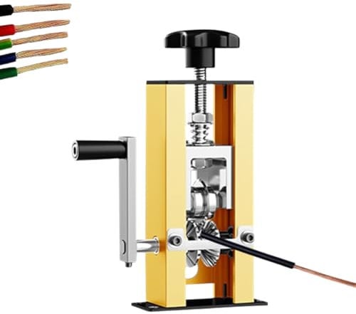Geevorks Wire Stripper Machine,Manual Wire Stripping Machine,Cable Stripper Machine,with Hand Crank Support Use with Hand Electric Drill,Fast Wire Stripping,for 1-25 mm Cable