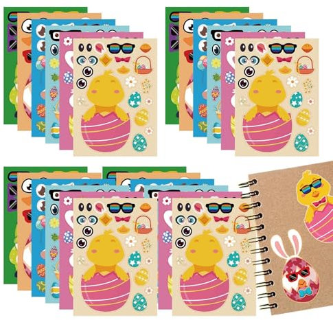 Ostern Basteln Aufkleber, Osterei Aufkleber, Häschen Aufkleber Pack, Niedliche Ostern Aufkleber, Cartoon Ostern Abziehbilder, Trendy Sticker Set, Bunny Osterei Aufkleber für Wasserflaschen und