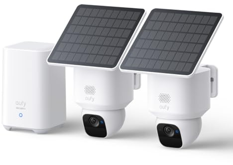 eufy Security SoloCam E30, 2-Cam Pack Kit, Security Cameras Wireless Outdoor, Solar Camera Outdoor Wireless, 360° Pan, AI Tracking, 2K Clarity, No Monthly Fee, Built-in Local Storage (Up to 16TB)