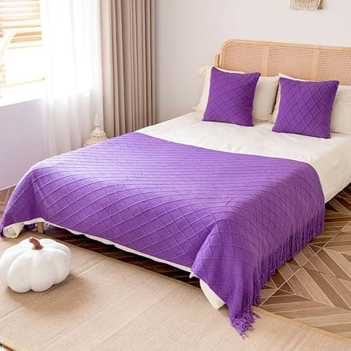 Luxuriöses Bettläufer-Set mit Zopfmuster, weiche und warme dekorative Bettwäsche für Schlafzimmer und Hotel