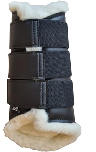 RL24 - Gamaschen Comfort – Schwarz – XL | Pferdegamaschen mit weichem Teddyfutter & Klettverschlüssen – anatomisch geformt & stoßabsorbierend