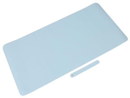 Leather Desk Mat Light Blue Thickened Vanity Mat for Nail Art Table 90x45cm