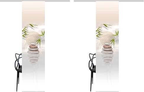 Home Fashion Schiebevorhang, Natur, 245 x 60 cm (Packung mit 2)