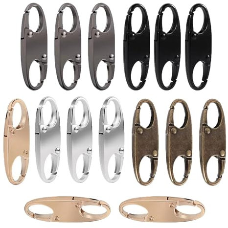 15 PCS Backpack Zipper Locks – Security Fasteners, Dual Hook Secure Closure Hooks, Theft Deterrent Bag Accessories for Travel, School, and Outdoor