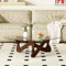 GESEILAY Table Basse Salon, Meuble de Salon en Verre,Tables Basses Verres Triangulaire, Moderne avec Base en Bois et Plateau en Verres trempé, Tables D'appoint de Canapé Circulaire