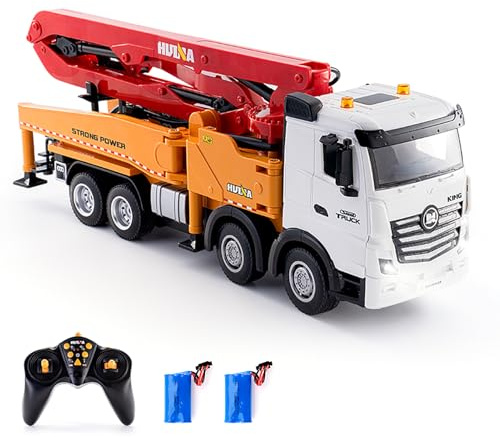 ERYUE High-Frequency Remote Control Concrete Pump Truck Toy - Realistic Construction Vehicle with Water Pump Feature - Perfect for Kids Ages 8 and Up (Yellow #-2)