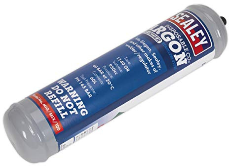 Sealey MIG/MIX/100 Gas Cylinder Disposable Carbon Dioxide/Argon 60ltr