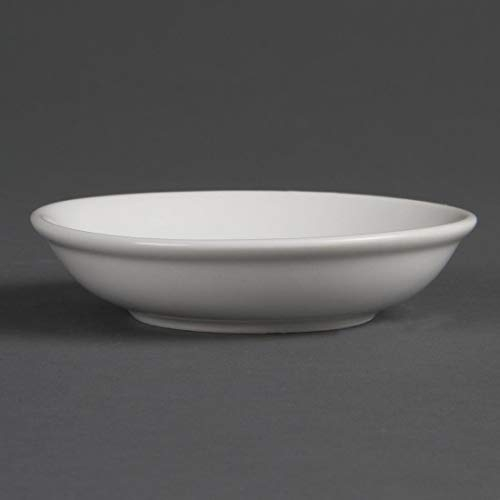 Olympia Whiteware Soy Sauce Dishes 100mm (12 Pack) - Small Plates for Condiments, Sides CB494
