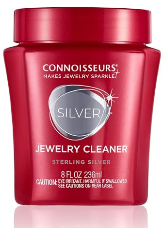 Connoisseurs Silver Cleaner for Jewellery | 236ml Silver Polish Jewelery Cleaner | Silver Dip Jewellery Cleaning for Necklaces, Rings & Earrings | Clean, Shine & Protect
