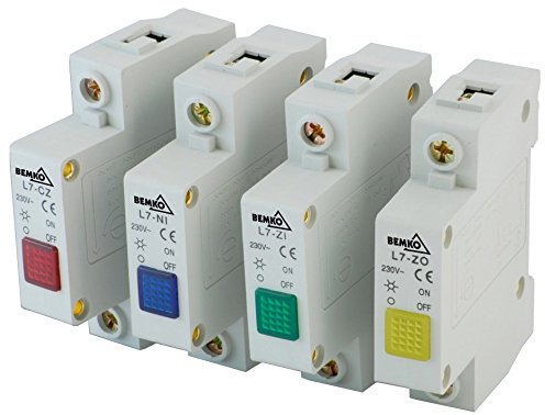 Verteiler-Einbaugeräte für Hutschiene Leuchtmelder Signal-Phasen-Kontroll-Leuchte (Leuchtmelder 1 Phase gelb)