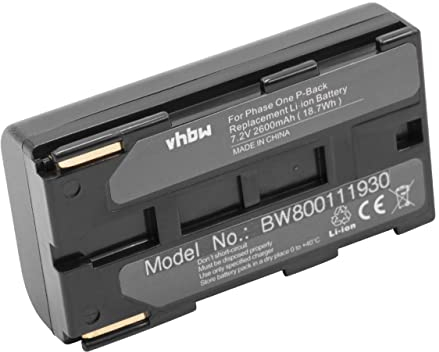 vhbw Akku kompatibel mit Phase One P30+, P30, P25+, P25, P24, P-Back Kamera (2600 mAh, 7,2 V, Li-Ion) - Ersatz für 30900061