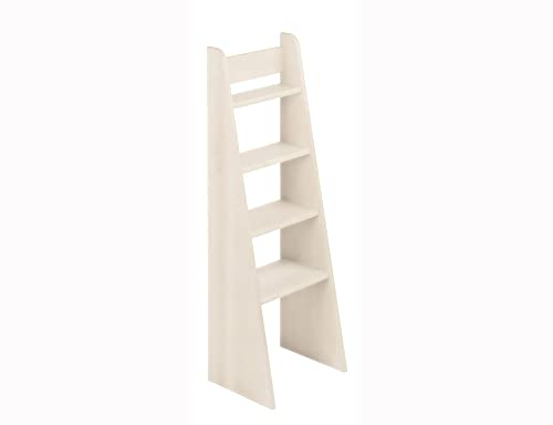 BioKinder Treppen-Leiter Leiterregal Hochbettleiter Noah aus zertifiziertem Massivholz Kiefer Naturweiß lasiert 120 x 40 x 31 cm