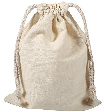 Pack of 2 Cotton Muslin Produce Storage Bags with Drawstring，Bags with Cord in For Bags from Storage Bag in Cotton Normal For Domestic Use 15 * 20cm