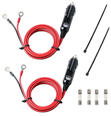 Carviya 12 V 24 V Heavy Duty 16 AWG 15 A 20 A Macho Enchufe mechero Adaptador de alimentación Cable con 1 Metro 3,3 pies Cable de Cable para inversor de Coche, Bomba de Aire, Taza eléctrica