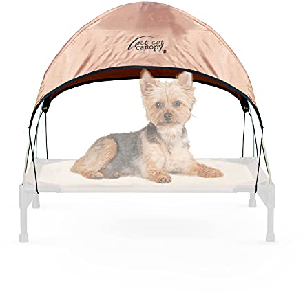 K&H Pet Products – Auvent pour lit d'extérieur surélevé pour Chien, auvent pour Lits de Chien (Lits Vendus séparément), Brun Clair, Taille S : 55,9 x 43,2 cm