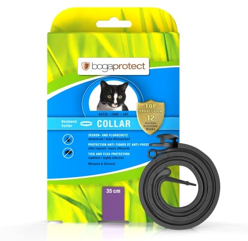 bogaprotect Collar - Floh und Zeckenhalsband für Katzen - Natürlicher Floh und Zeckenschutz für Katzen - bis zu 12 Wochen - Floh und Zeckenband für Katzen - 100% natürliche Inhaltsstoffe, UBO0362