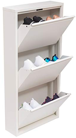 Mabel Home Modern Shoe Cabinet, Shoe Rack Storage Organizer, (White) (3 &4 Tier) (3 Tier)