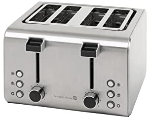 Tarrington House TA4170N - Tostadora para 4 rebanadas (1600 W, función de descongelación, repostería e interrupción, compartimento para migas, grado de tostado ajustable, almacenamiento de cables)
