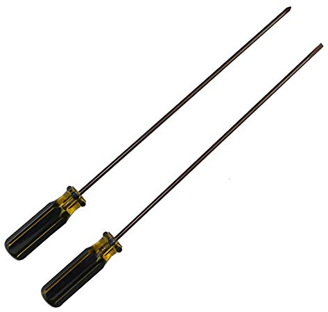 300mm extra langer Kreuzschlitz PH und Flachblatt-Schraubendreher, 2 Packungen 5mm magnetischer Schraubendreher für Nähmaschine, Auto, DIY-Handwerkzeug