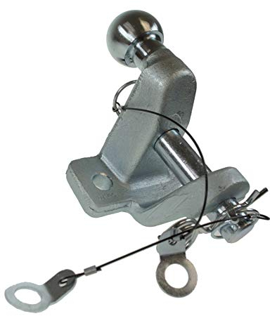 Zugmaul mit Kugelkopf für Anhängerkupplungsbock/Maulkupplung inkl. AHK-Kugel – Doppelte Ausführung Lochbild 90mm