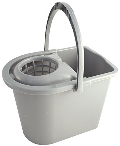 Cubo para fregona, plateado, material de plástico, volumen de almacenamiento, 10 l, almacenamiento de líquidos