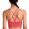 SotRong Damen BH mit gekreuztem Rücken, gepolsterter Sport-BH, mittlere Belastung, für Fitnessstudio, Yoga, Laufen, sexy Crop Top für Gilr Teens, Shanhu Red, S