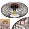 HOFSTEIN Deckenleuchte Wemude, Deckenlampe aus Metall - Moderne Lampe Schwarz/Kupfer - 1-flammige, E27 Fassung, Gitteroptik, Vintage Retro Design - Durchmesser 40 cm - Esszimmer, Küche, Schlafzimmer