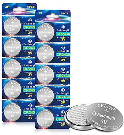 CR2430 3V Lithium Knopfzellen CR 2430 Batterien 10 Stück【5 Jahre Voll Garantie】 (2430-10)