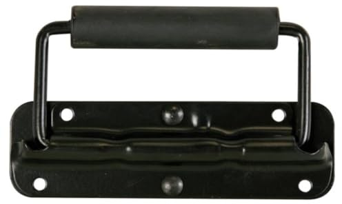 HQ-Power Griff, für Lautsprechergehäuse, 140 x 40 mm, mit Feder, Metall, schwarz