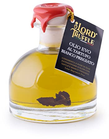 Lord Truffle | Huile d'olive extra vierge italienne à la truffe blanche 100 ml, huile de truffe de luxe à la truffe blanche, condiment pour tous les plats, haute qualité 100% italienne