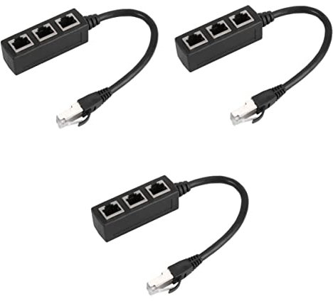 KOMBIUDA 3pièces Adaptateur Splitter Male vers Femelles pour Câble Réseau LAN Connectez Trois Câbles Ethernet avec Style Et Efficacité Noir Interface Aléatoire