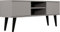 WFL GROUP TV-Schrank - Skandinavisch Fernsehtisch bis 50 Zoll - TV-Lowboard für Wohnzimmer 120 oder 160 cm - mit Holz Füße und 2 Türen - 120 cm - Chinchilla Grau