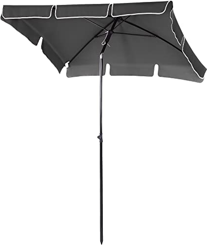 Outsunny Sonnenschirm Strandschirm Gartenschirm Schirm Balkonschirm Sonnenschutz knickbar Grau