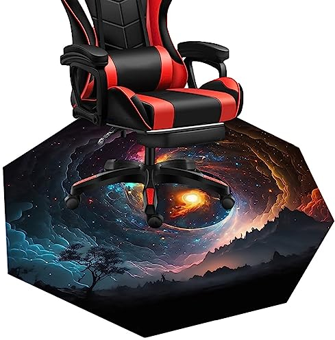 MAxba Achteckig Gaming Stuhl Teppich Bodenschutzmatte Bürostuhl for Hartböden Unterlage Schreibstuhlunterlage Bürostuhlunterlage (Color : 1, Size : 80cm)