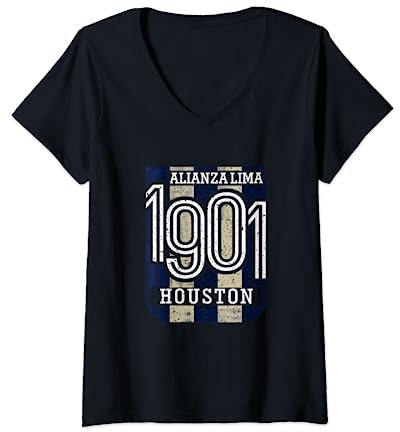 Mujer Alianza Lima Fútbol Peruano del Orgullo de Houston Camiseta Cuello V