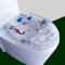 FUNRIN Toilettendeckel, WC-Tankabdeckungen, Transparenter Harz-WC-Sitz Echte Muscheln und Sande Anti-Bakteriell Einstellbare Edelstahl-Scharnier-WC-Deckel-Abdeckung Langsam Soft Close Top Mount,4