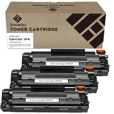 ZOOMTEC Kompatibel für HP CB436A 36A Tonerkartusche für Drucker HP Laserjet M1520 P1505 P1505n P1506 M1120 MFP M1120n MFP M1522 MFP M1522n MFP M1522nf MFP (3X Schwarz)