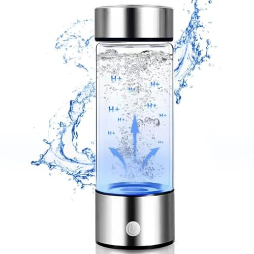 Botella de agua con infusión de hidrógeno, botella de agua portátil de electrólisis, vidrio de borosilicato a prueba de explosiones, redefine la hidratación con agua rica en hidrógeno para entusiastas