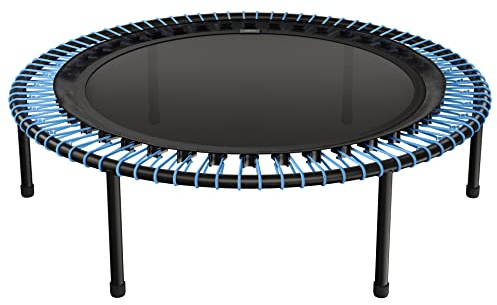 bellicon Fitness Trampolin 112cm (Schwarz) |Praktische Klappbeine & Seilring-Federung bis 120kg (Stark) | Dreiteiliger Rahmen | Made in Germany