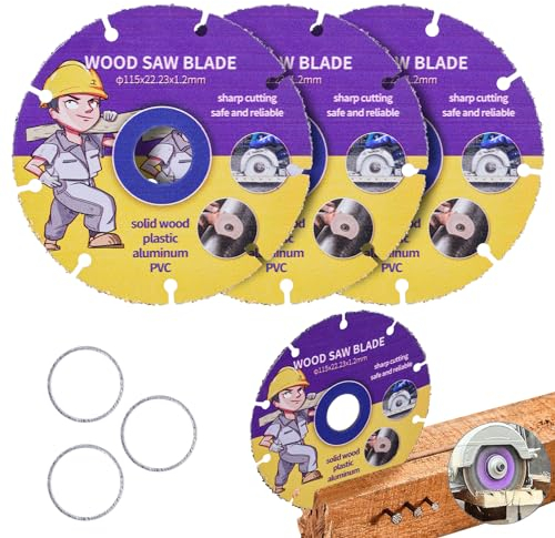 3 Stücke Trennscheibe für Winkelschleifer, Sägeblatt Kreissägeblatt Trennscheibe Holz Flexscheibe Ø 125mm Multi Wheel Trennscheibe Hartmetall Flexscheibe für Holz, Sperrholz, Gummi, Kunststoffe