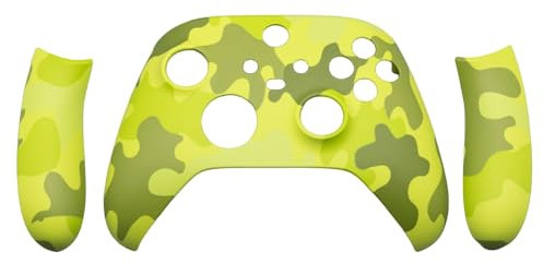 Hzxkqmil Cubierta de Placas Frontales para Xbox Series X/S, Carcasa de Repuesto & Cáscara de Rieles Laterales Accesorios para Xbox Series X/S Mando Inalámbrico (Camuflaje Verde)