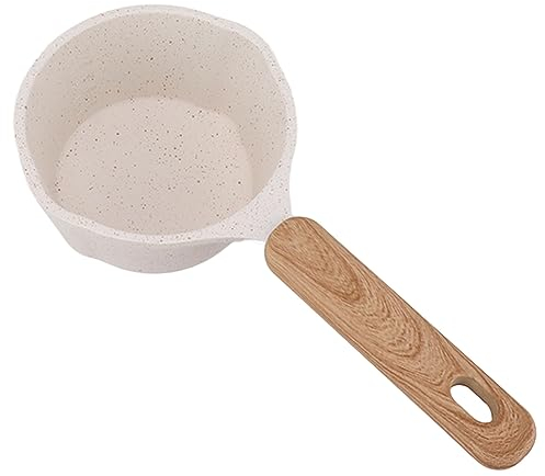 Petite Casserole Blanche Antiadhésive Multifonctionnelle avec Couvercle, Marmite à Trois épaisseurs en Acier Inoxydable pour Frire, Bouillir et Ragoût, Idéale pour Faire Fondre